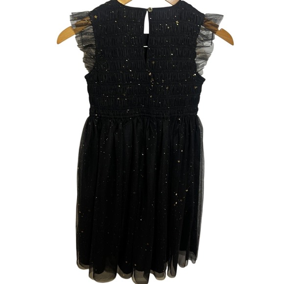 NWT Crew Cuts Girls Sz 10 Black Star flutter-sleeve dress Crewcuts - Picture 4 of 7